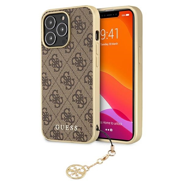 Originalen ovitek Guess (brown) Charms Collection za iPhone 13 Pro