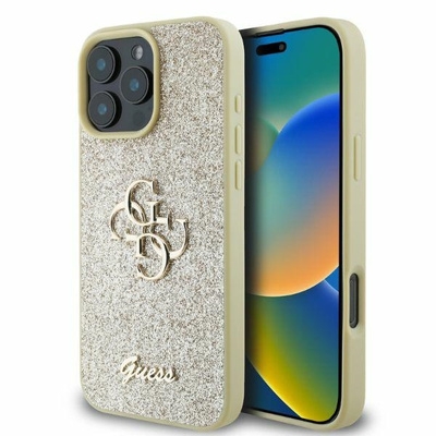 Originalen ovitek GUESS (Glitter) za iPhone 16 Pro Max - gold