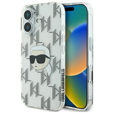 Originalen ovitek Karl Lagerfeld IML Karl Head Electroplated iPhone 16 - Clear