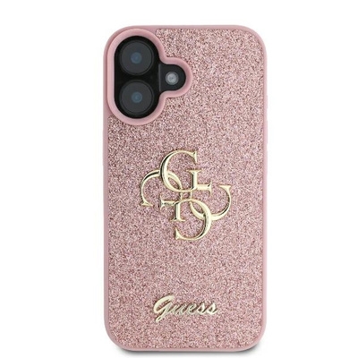 Originalen ovitek Guess Fixed Glitter Big iPhone 16 - Pink