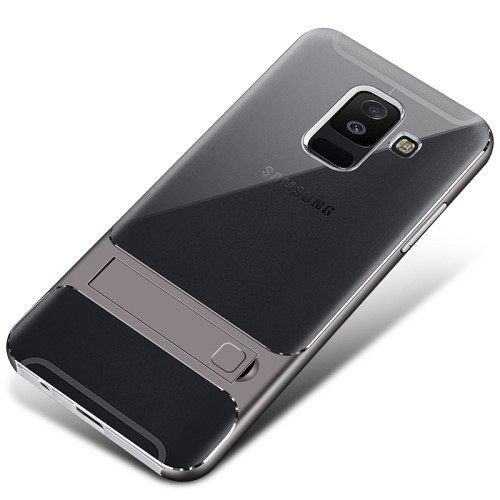 Samsung Galaxy A6 Plus TPU Kickstand (grey) tok