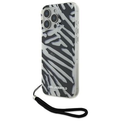 Karl Lagerfeld IML Zebra Pattern & Cord iPhone 16 Pro - Black tok 