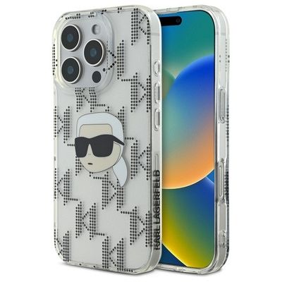 Karl Lagerfeld IML Karl Head Electroplated for iPhone 16 Pro Max - Clear tok 